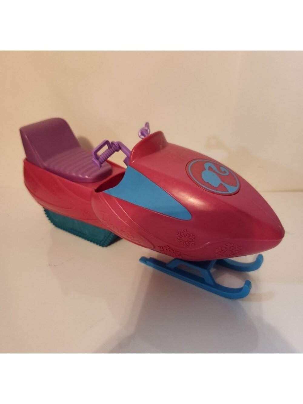 Vintage Barbie Snowmobile Pink Teal Purple Winter Sports Vehicle Toy 1990s